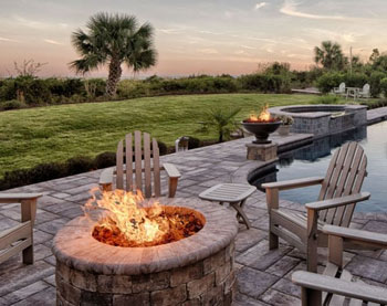 Paver Firepit and Retaining Wall Installation from Compact Pavers Inc. | SWFL Paver Firepits